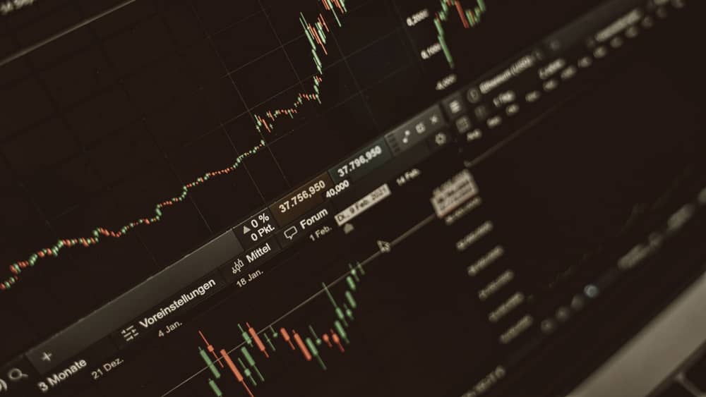 Stock market trading screen displaying financial charts