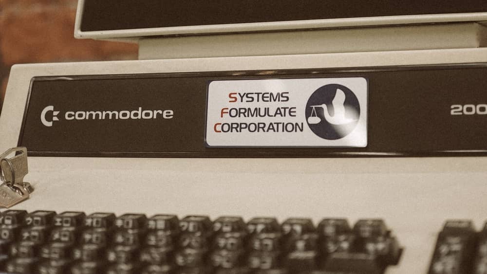 Vintage Commodore computer with a CRT monitor