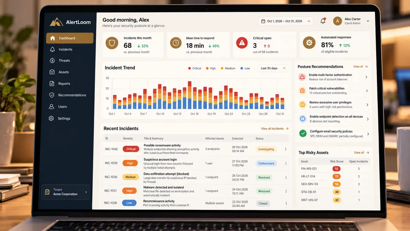 AlertLoom client security portal