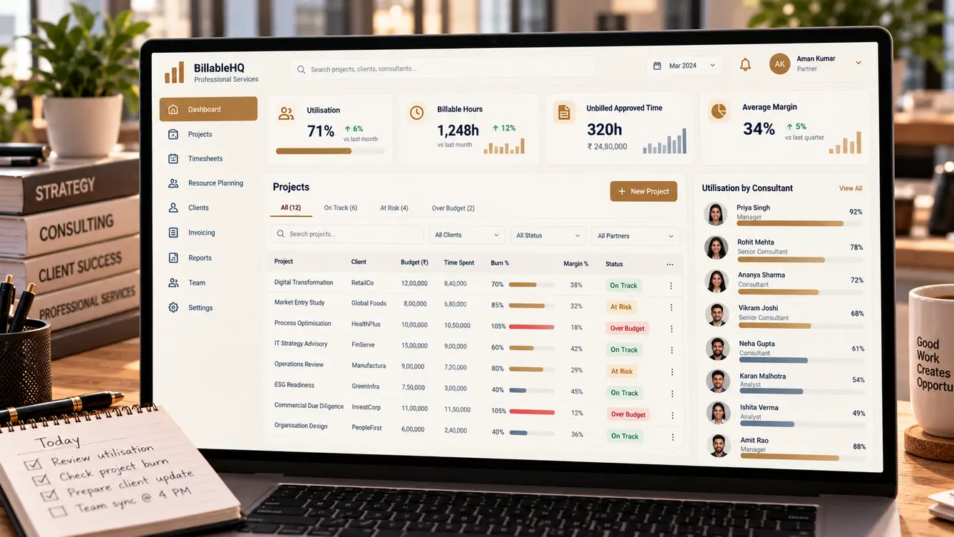 BillableHQ profitability dashboard