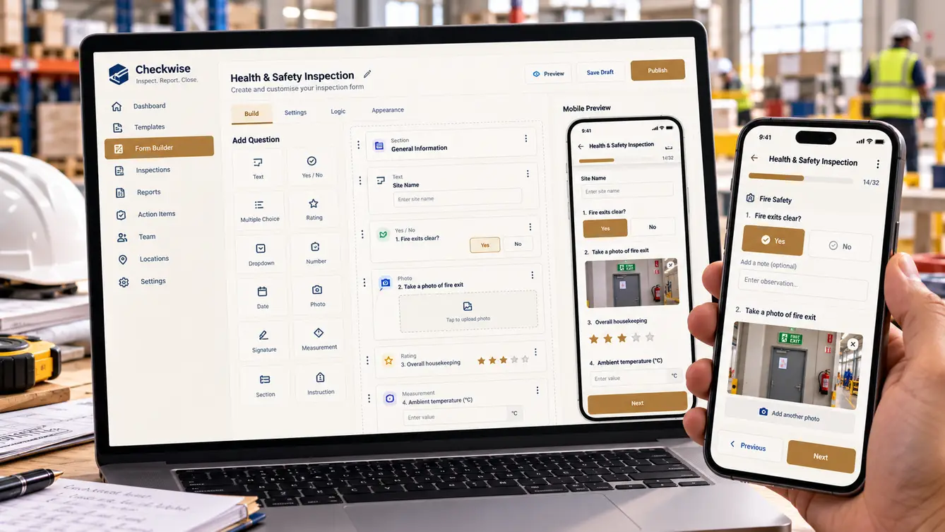 Checkwise inspection form builder and mobile inspection app