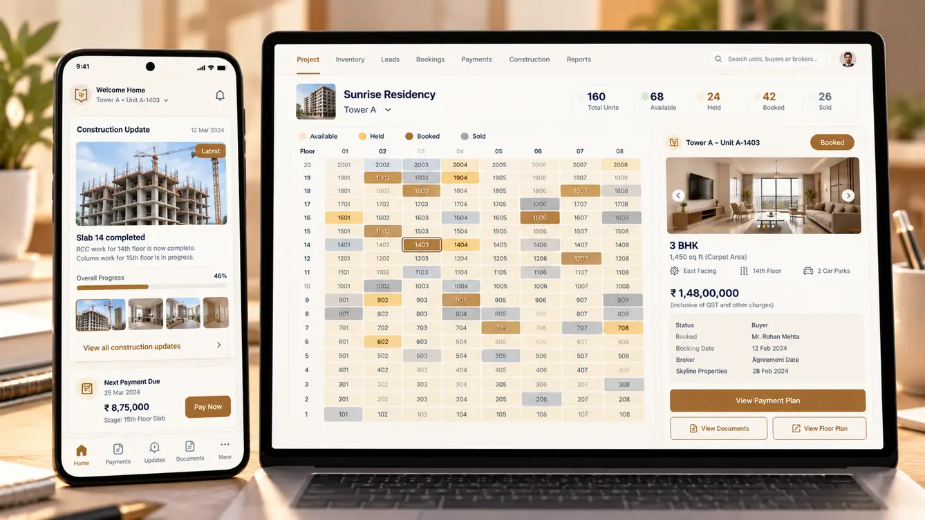Nivaas buyer app and live inventory chart