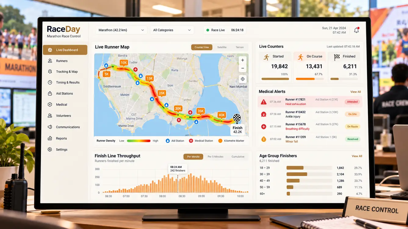 RaceDay race control dashboard