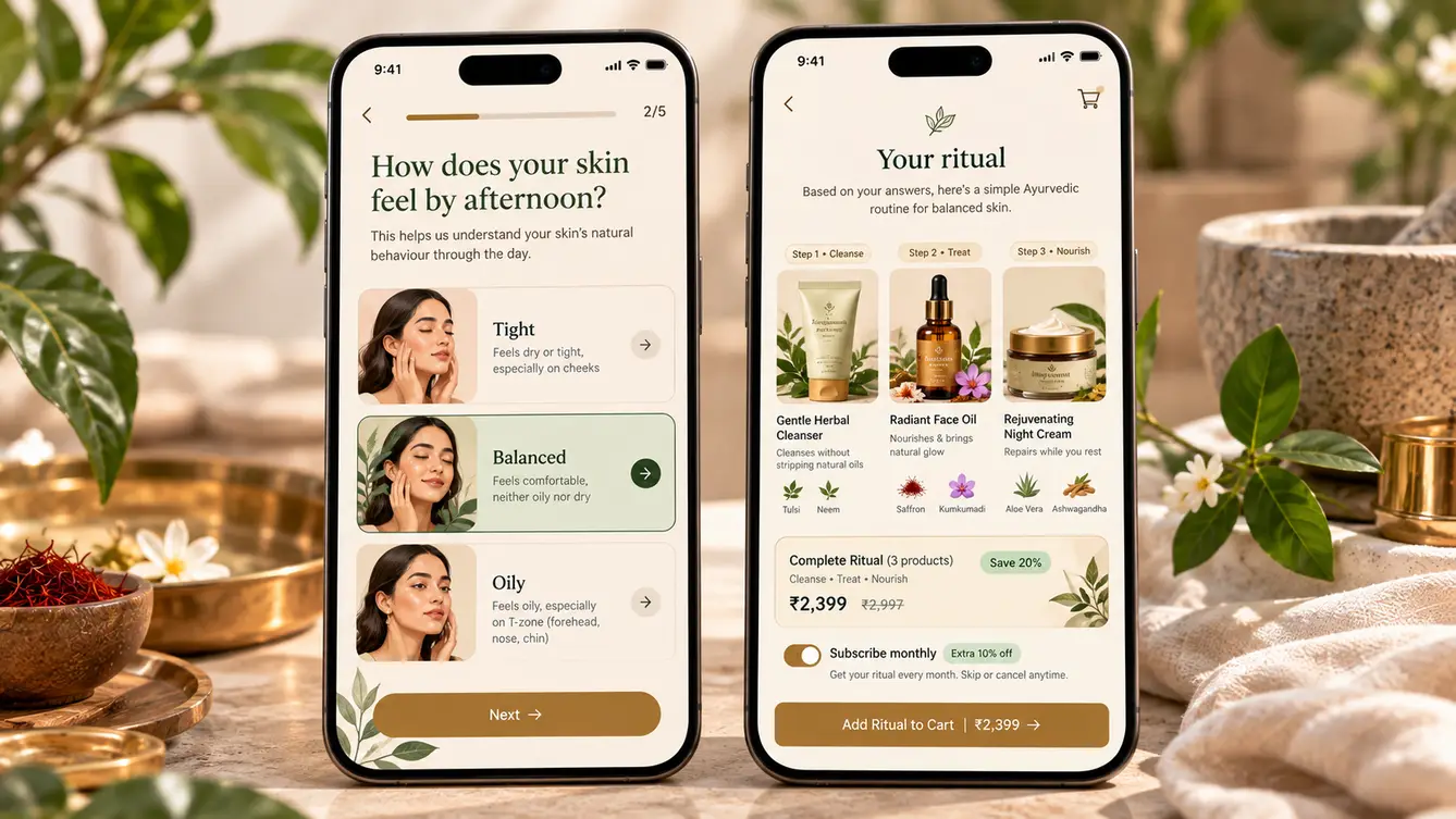 Vanaaya skin quiz and personalised ritual