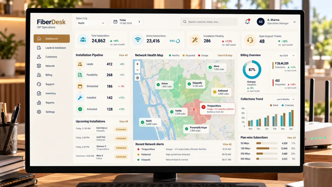 FiberDesk operations console