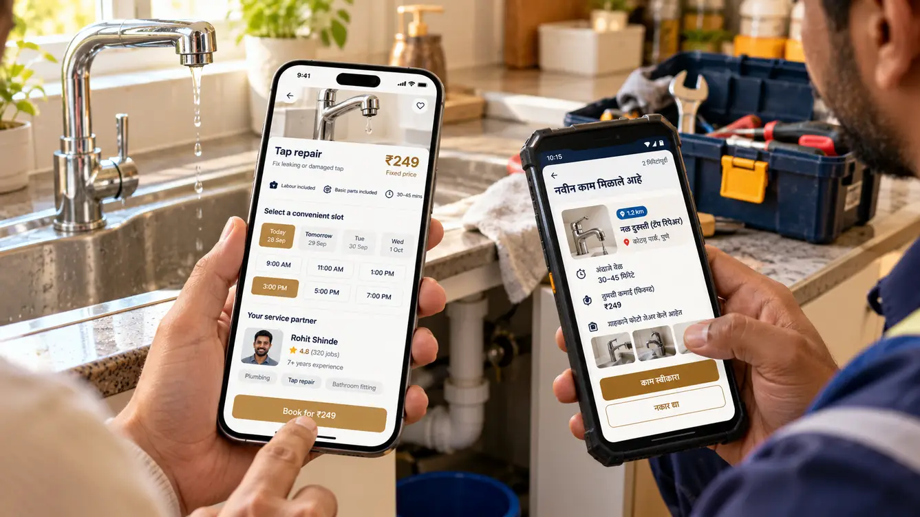 FixKaro customer booking and partner job app