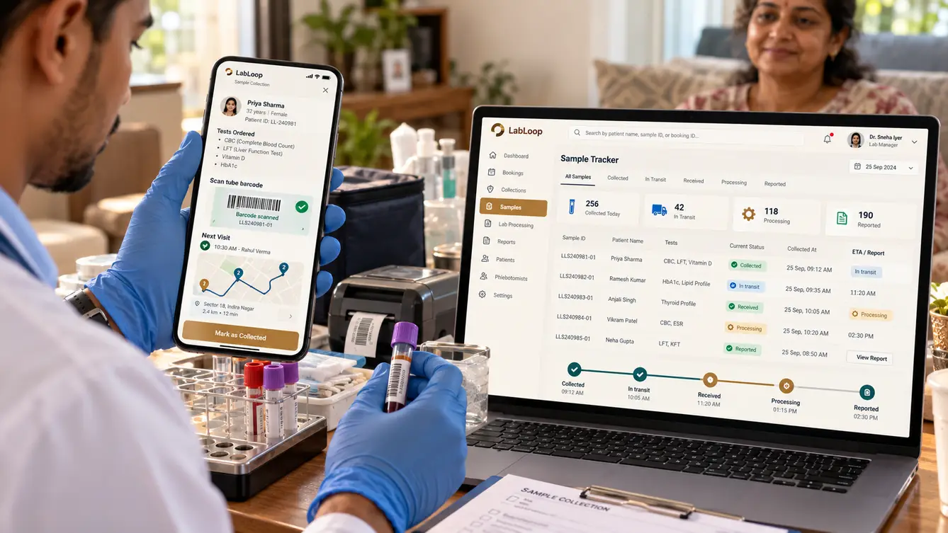 LabLoop phlebotomist app and sample tracking