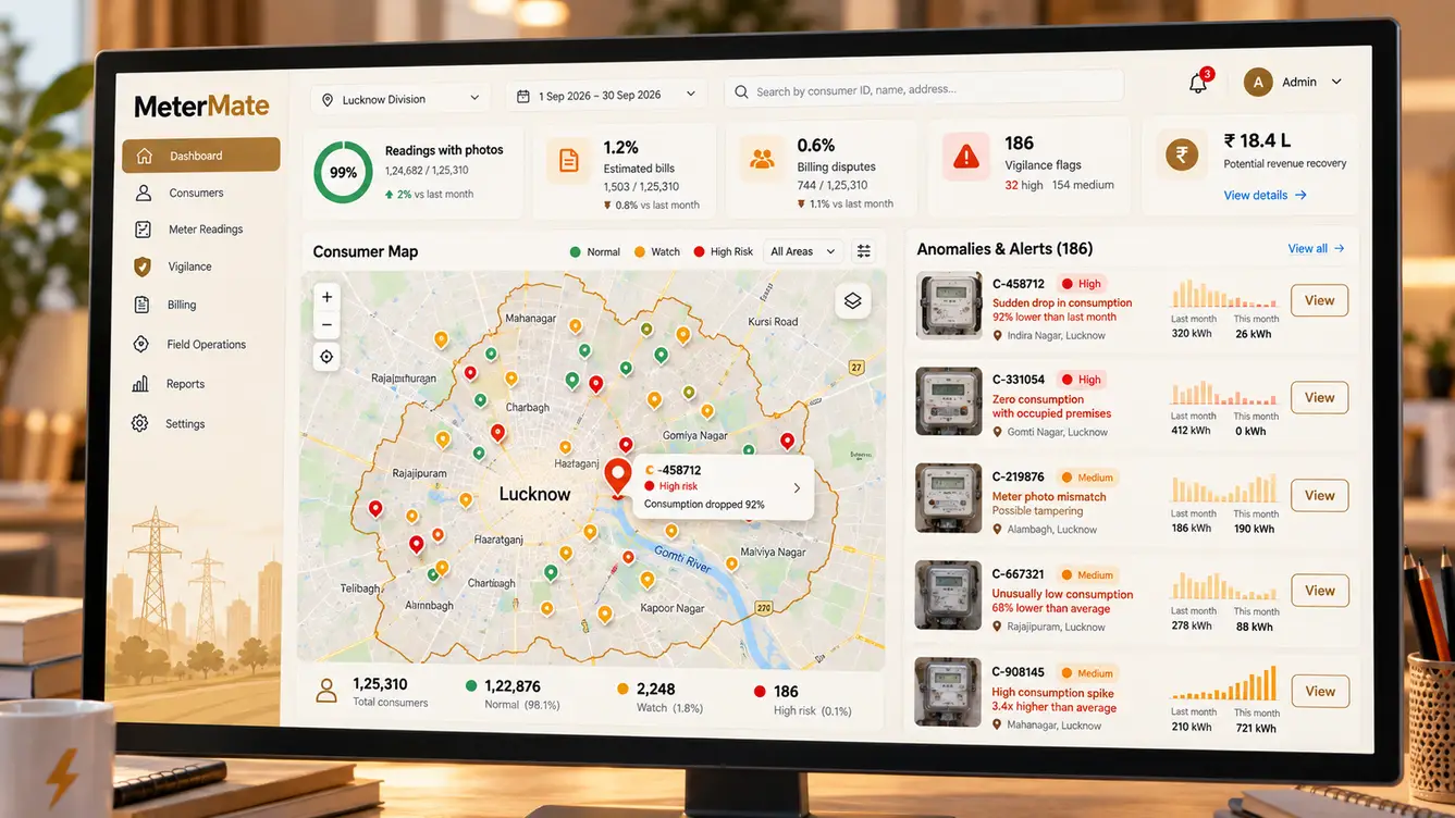 MeterMate consumption anomaly dashboard