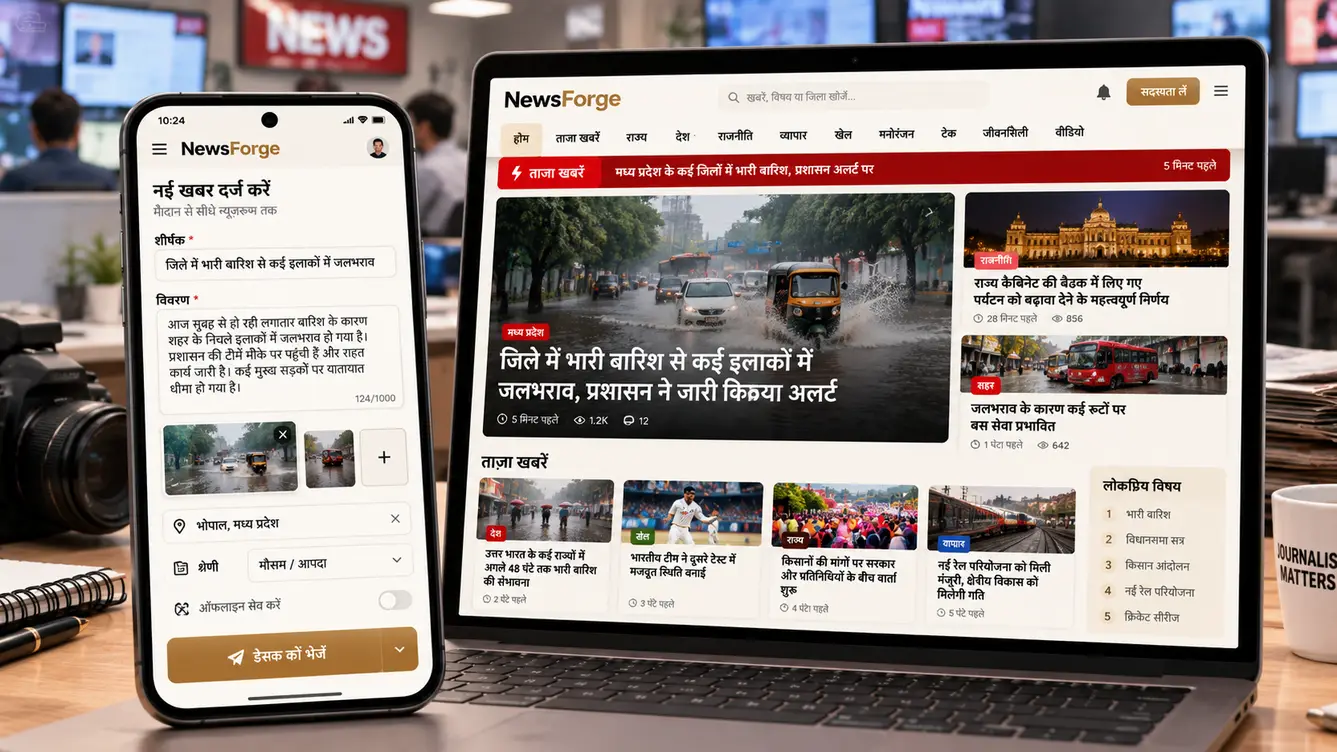 NewsForge reporter app and news website