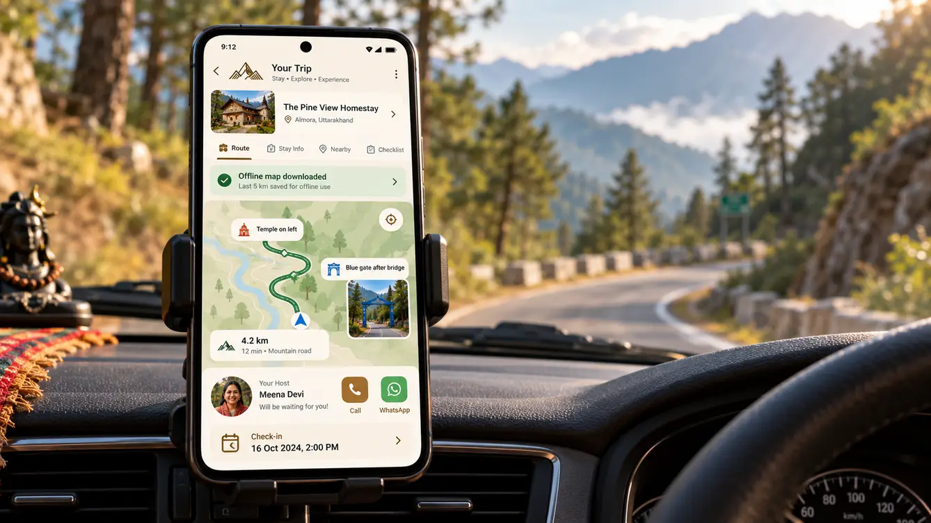 Pahadi Stays guest trip companion with offline directions