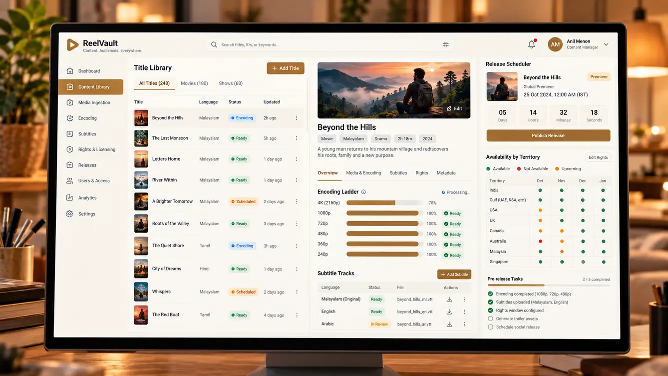 ReelVault content operations console