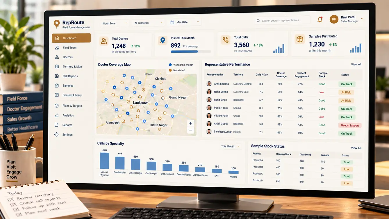 RepRoute territory coverage dashboard
