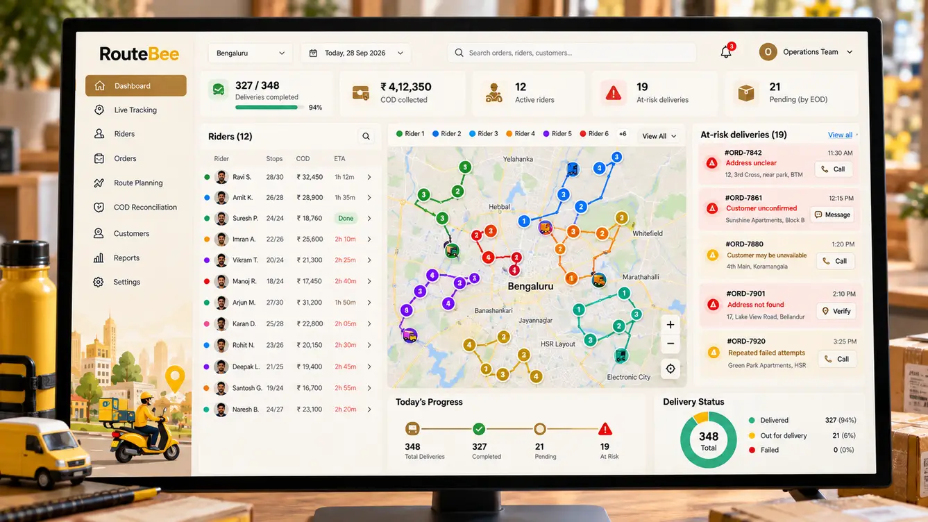 RouteBee hub operations console