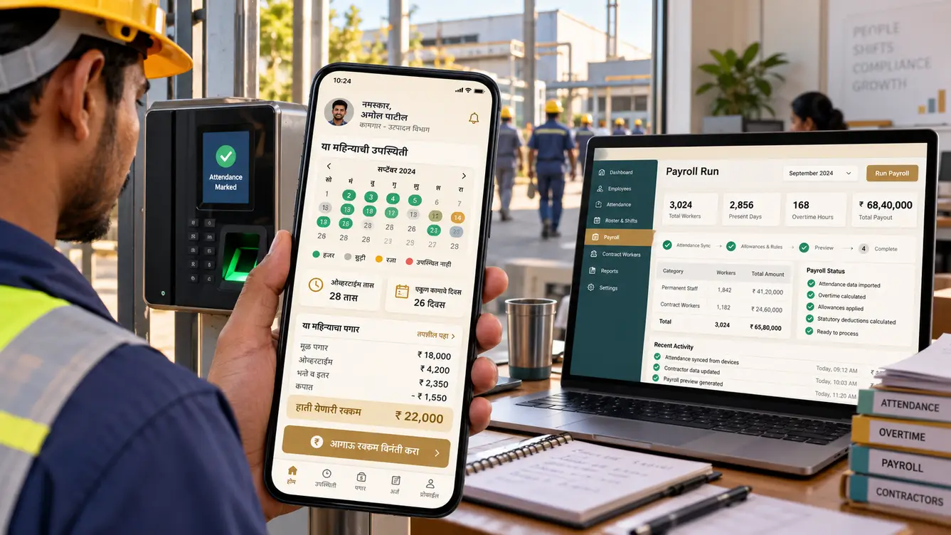 ShiftPay worker app with payslip and attendance