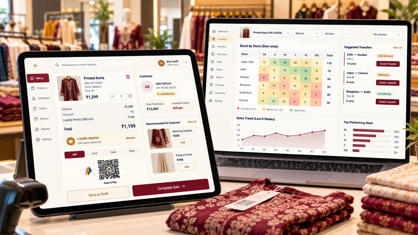 StoreSutra POS and head-office inventory console