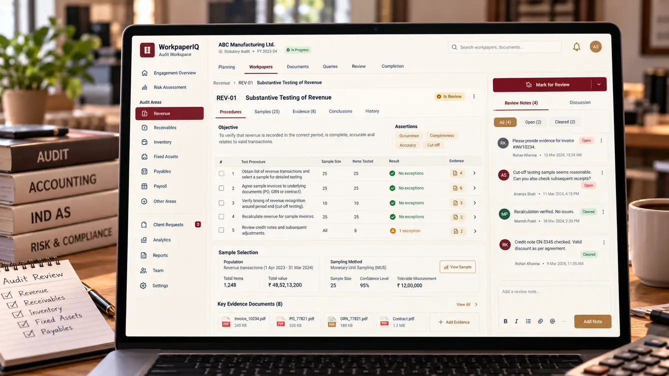 WorkpaperIQ audit engagement workspace